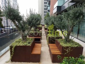 büyük saksı corten